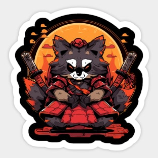 samurai raccoon Sticker